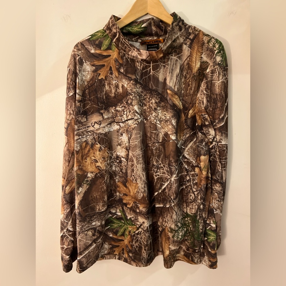 Real tree Camo Mossy Oak Camouflage Long Sleeve Shirt XL
